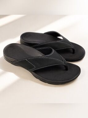 ABEO Balboa W400 Black Orthotic Comfort Thong Sandals Size 11